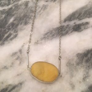 Yellow rock/stone silver necklace